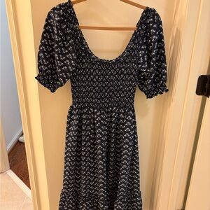 Hill House Louisa Nap Dress in Navy Floral Crepe (size xs)